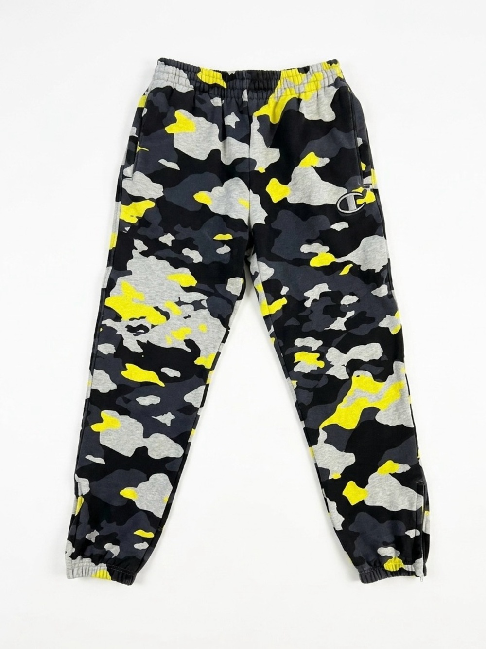 Champion Camo Sweatpants in Black, Gray & Yellow